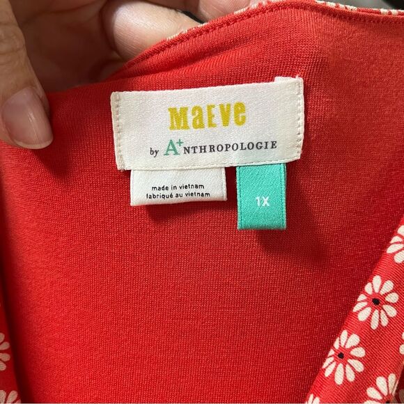 Anthropologie Maeve Brianne Cowl Neck Dress in Tangerine 1X NWOT - Picture 7 of 15